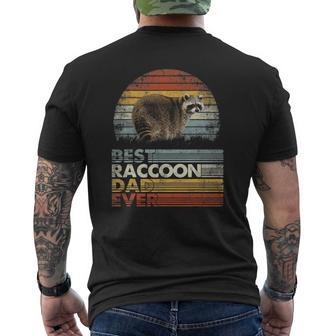 Retro Vintage Best Raccoon Dad Ever Animals Lover Mens Back Print T-shirt | Mazezy