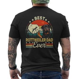 Retro Vintage Best Rottweiler Dad Ever Fathers Day Mens Back Print T-shirt | Mazezy