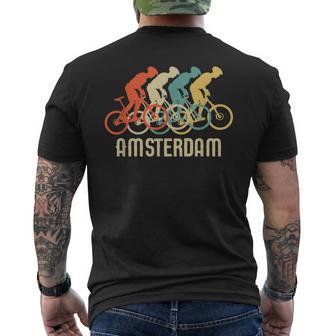 Retro Vintage Bike Amsterdam T Men's T-shirt Back Print - Monsterry CA