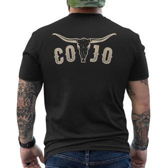 Retro Vintage Cojo Bull Skull Music Country 70S Cowboys Mens Back Print T-shirt - Seseable