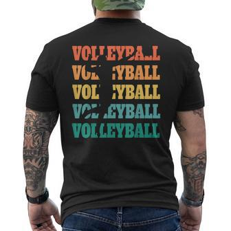 Retro Vintage Colors Volleyball Volleyball Men's T-shirt Back Print - Monsterry AU