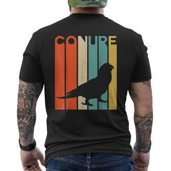 Retro Vintage Conure Silhouette Conure Lover Conure Owner Mens Back Print T-shirt - Seseable