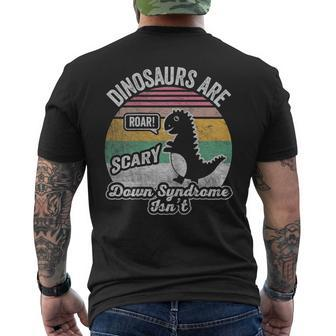 Retro Vintage Dinosaurs Are Scary Down Syndrome Isn't Men's T-shirt Back Print | Mazezy DE