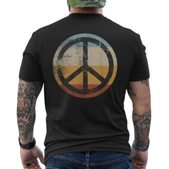 Retro Vintage Distressed Peace Sign Men's T-shirt Back Print - Monsterry AU