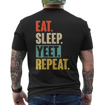 Retro Vintage Eat Sleep Yeet Repeat Men's T-shirt Back Print - Thegiftio UK