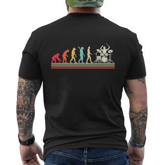 Retro Vintage Evolution Of Drummer Music Lovers Mens Back Print T-shirt - Thegiftio UK