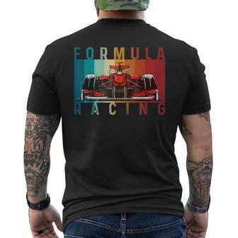 Retro Vintage Formula Racing Lovers Race Car Fan Men's T-shirt Back Print - Seseable