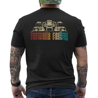 Retro Vintage Formula Racing Silhouette Race Car Lovers Fan Men's T-shirt Back Print - Monsterry