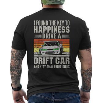 Retro Vintage Japanese Drift Car Drifting Men's T-shirt Back Print - Monsterry