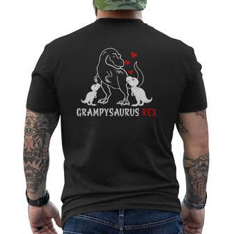 Retro Vintage Grampysaurus Rex Family Father's Day Mens Back Print T-shirt | Mazezy
