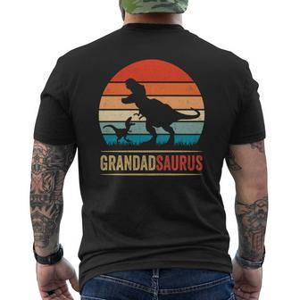 Retro Vintage Grandadsaurus Rex Family Father's Day Men's T-shirt Back Print - Monsterry