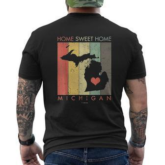Retro Vintage Michigan Mens Back Print T-shirt - Seseable