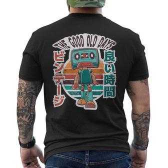 Retro Vintage Mixtape Robot The Good Old Days 80S Music Men's T-shirt Back Print - Monsterry UK