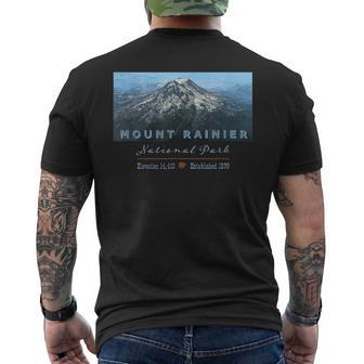 Retro Vintage Mt Rainier National Park Souvenir Men's T-shirt Back Print - Monsterry DE