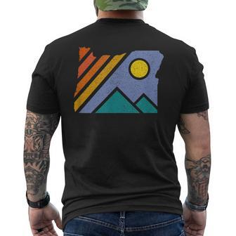 Retro Vintage Oregon Throwback Mountains And Men's T-shirt Back Print - Monsterry