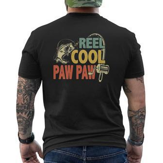 Retro Vintage Reel Cool Paw Paw Father's Day For Grandpa Dad Mens Back Print T-shirt | Mazezy DE