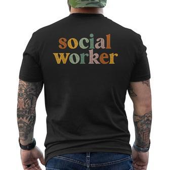 Retro Vintage Social Worker Social Work Life For Womens Men's T-shirt Back Print | Mazezy