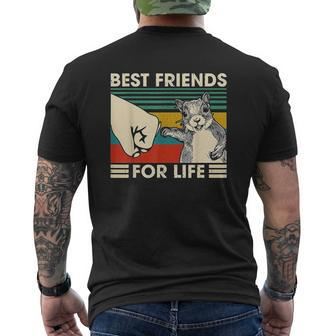 Retro Vintage Squirrel Best Friend For Life Fist Bump Mens Back Print T-shirt | Seseable CA