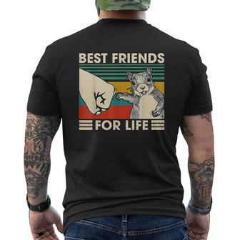 Retro Vintage Squirrel Best Friend For Life Fist Bump V2 Mens Back Print T-shirt - Thegiftio UK