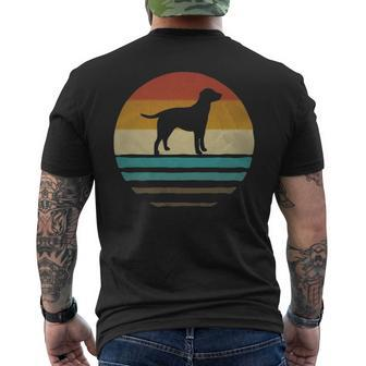 Retro Vintage Sunset Labrador Retriever Dog Breed Silhouette Men's T-shirt Back Print | Mazezy