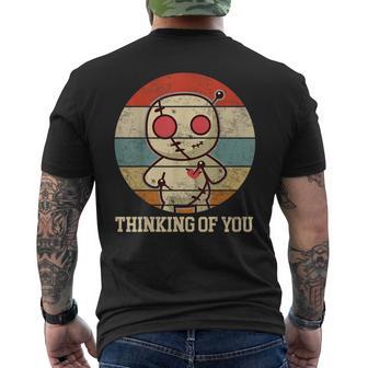 Retro Vintage Thinking Of You Voodoo Doll Love Joke Men's T-shirt Back Print - Monsterry