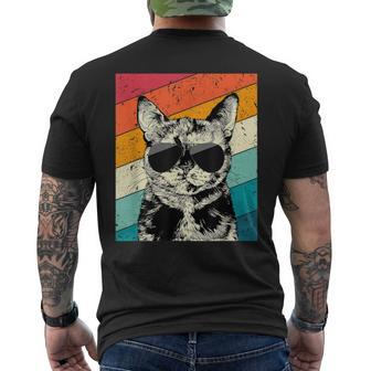 Retro Vintage Tortoiseshell Cat With Sunglasses Cat Lovers Men's T-shirt Back Print - Monsterry UK