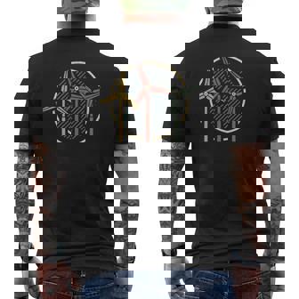 Retro Wind Turbine Tower Technician Renewable Energy Mens Back Print T-shirt - Thegiftio