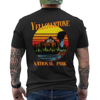 Retro Yellowstone National Park V2 Mens Back Print T-shirt - Thegiftio UK