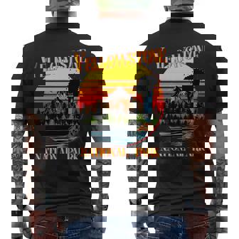 Retro Yellowstone National Park V2 Mens Back Print T-shirt - Thegiftio UK