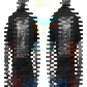 Retro Yosemite California National Park Tunnel View Trails Men's T-shirt Back Print - Thegiftio