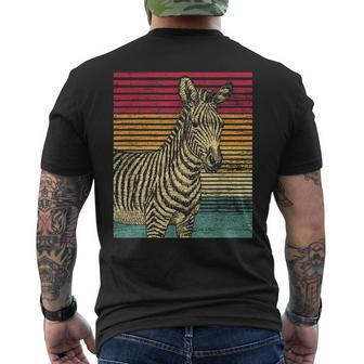 Retro Zebra Men's T-shirt Back Print - Monsterry AU