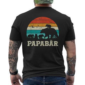 Retroater Baby Sohn Tochterier Kinderatertag Bär Papa T-Shirt mit Rückendruck - Geschenkecke