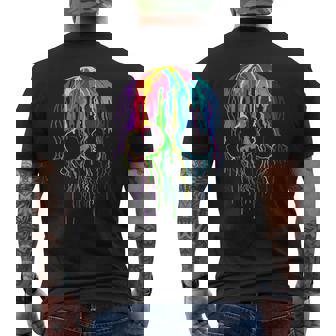 Retrointage Cráneo Colorido Gráfico Esqueleto Camiseta Hombre Estampado Espalda - Regaloses