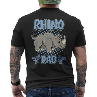 Rhino Dad Daddy Father's Day Rhinoceros Rhino Men's T-shirt Back Print - Monsterry AU