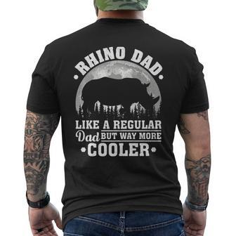 Rhino Dad Like A Regular Dad Rhino Father's Day Men's T-shirt Back Print - Monsterry DE