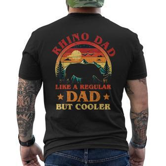 Rhino Dad Like A Regular Dad Rhino Vintage Father's Day Men's T-shirt Back Print - Monsterry CA