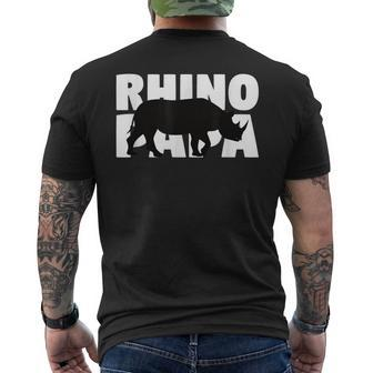 Rhino Papa For Rhino Lover Animal Father Rhino Dad Men's T-shirt Back Print - Monsterry DE