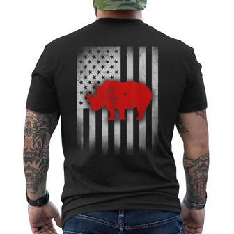 Rhino Us Flag Men's T-shirt Back Print - Monsterry CA