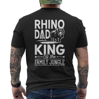 Rhinos Papa Rhinoceros Zoology Animal Rhino Dad Men's T-shirt Back Print - Monsterry