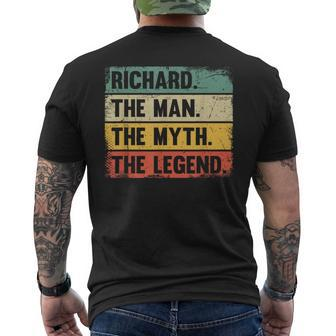 Richard The Man The Myth The Legend Retro For Richard Men's T-shirt Back Print - Seseable