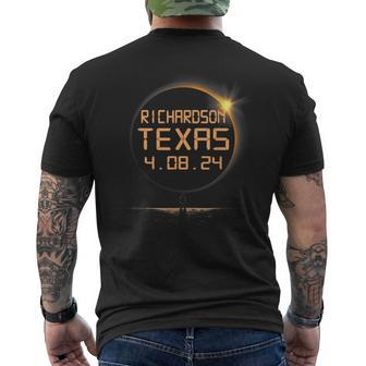 Richardson Texas Tx Total Solar Eclipse April 8 2024 4-8 Men's T-shirt Back Print | Mazezy