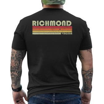 Richmond Va Virginia City Home Roots Retro 80S Men's T-shirt Back Print - Monsterry