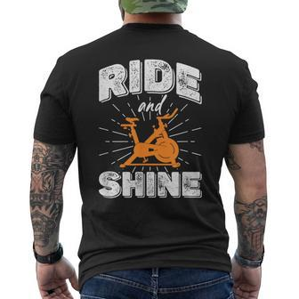 Ride And Shine Spin Class Spinning Bike Indoor Cycling Men's T-shirt Back Print | Mazezy