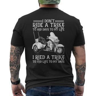I Ride A Trike Three Wheeler Motortrike Biker Mens Back Print T-shirt - Thegiftio UK