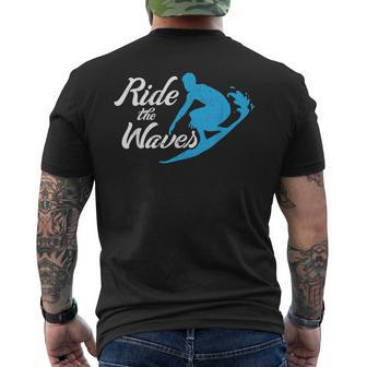 Ride The Waves Fun Surfing Waveboarding Men's T-shirt Back Print - Monsterry DE