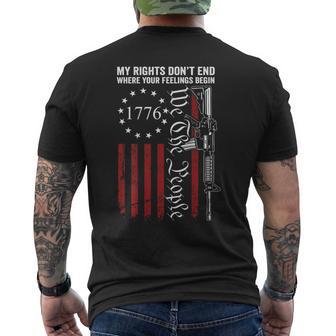 My Rights Don't End Where Your Feelings Begin Gun On Back Men's T-shirt Back Print - Monsterry AU