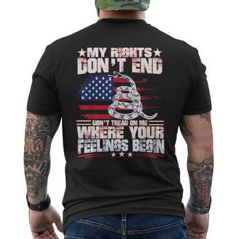 My Rights Don't End Where Your Feelings Begin Gun T Men's T-shirt Back Print - Monsterry UK