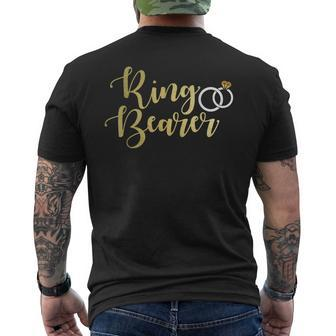 Ring Bearer Bride Groom Wedding Party Men's T-shirt Back Print - Monsterry