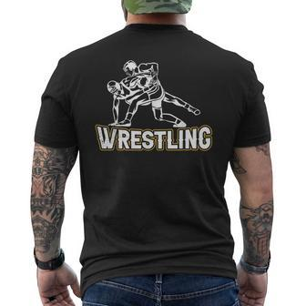 Ring Wrestler Ringer Ring Combat Ringsport T-Shirt mit Rückendruck - Seseable