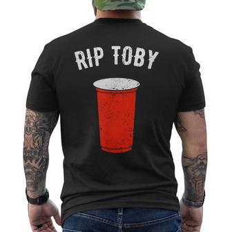 Rip Rest In Peace Toby Red Cup Men's T-shirt Back Print - Monsterry DE